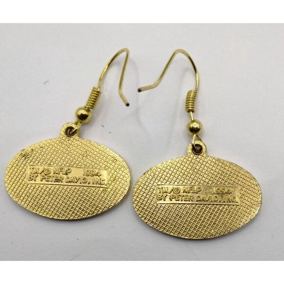 Green Bay Packers Logo Earrings Peter David Inc NFLP 1994 Vintage Oval Dangle - Picture 3 of 7